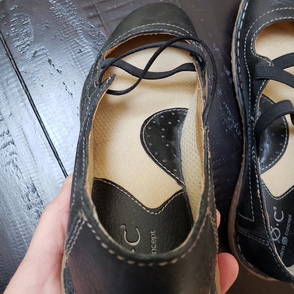 SALE! Like New BOC Black Leather Mary Jane Loafers Sandals Size 7.5 - Picture 9 of 11